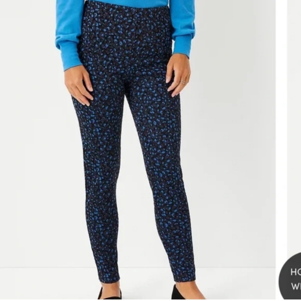 Ann Taylor The Animal Print Side Zip Leggings small